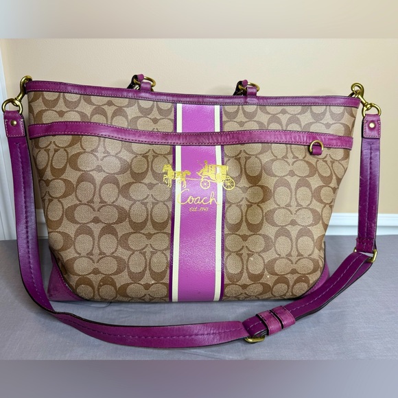 Coach Handbags - Coach Tote Bag with Tattersall Lining.